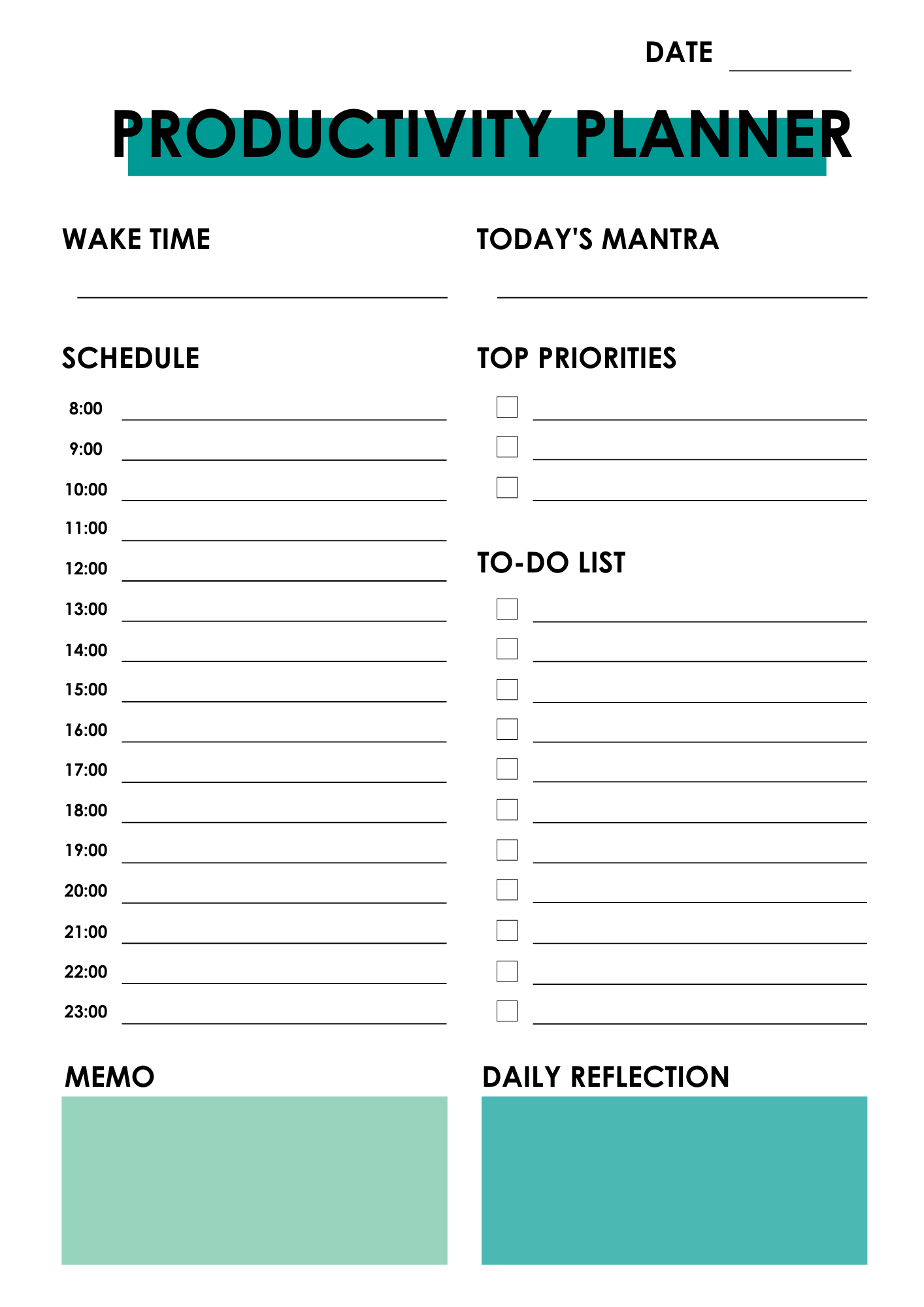 7-Day Productivity Planner